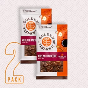 Golden Island Pork Jerky Korean Bbq Flavored Specialty Meat Snack Gluten Free With Korean Barbecue Seasoning Bite Sized Sweet And Savory Protein Snac