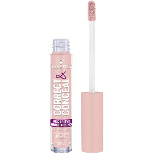 essence Correct Conceal Under Eye Brightening Concealer Easy Application,  Lightweight, Buildable, Infused with Aloe Vera Vegan