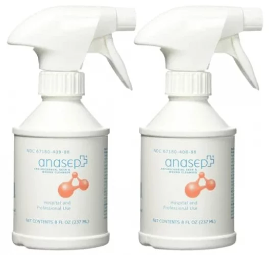 Anasept Skin and Wound Spray 8 oz Bottle with Finger Sprayer Pack of 2 ...