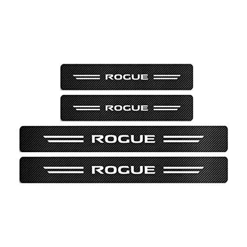 MAXDOOL 4-Piece Nissan Rogue Door Sill Protectors - Red 4D Carbon Fiber Reflective Stickers