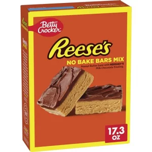 Betty Crocker Reeses Peanut Butter No Bake Bars Mix With Hersheys Milk Chocolate Frosting 17.3 Oz