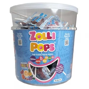 Zollipops Clean Teeth Pops Anti Cavity Lollipops Delicious Assorted Flavors 1 Lb Tub