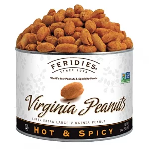 Feridies Super Extra Large Hot And Spicy Virginia Peanuts 18Oz Can