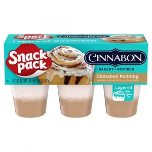 Snack Pack Cinnabon Bakery Inspired Flavored Pudding Cups 3.25 Oz. 6 Count