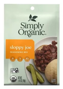 Simply Organic Sloppy Joe Seasoning Mix Certified Organic 1.41-Ounce Packets Pack Of 12 Value Bulk Multi-Pack