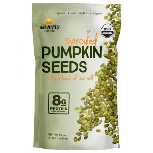 Harvested For You Sea Salted Sprouted Pumpkin Seeds 22Oz Bag Non Gmo Paleo Gluten Free Vegan Organic Plant Based Keto