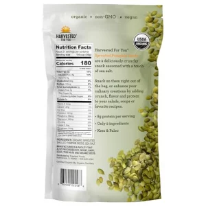 Harvested For You Sea Salted Sprouted Pumpkin Seeds 22Oz Bag Non Gmo Paleo Gluten Free Vegan Organic Plant Based Keto