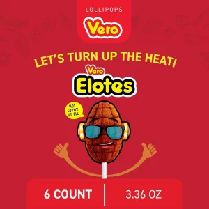 Vero Elotes Strawberry Lollipops Coated With Chili Powder Hot And Sweet Candy Treat Artificially Flavored Net Wt. 19.7 Ounces 40 Count Bag