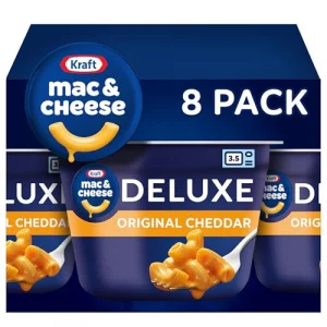 Kraft Deluxe Original Mac Cheese Macaroni And Cheese Dinner Microwavable Dinner 8 Ct Box 2.39 Oz Cups
