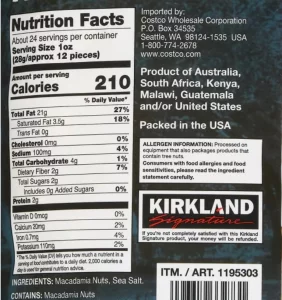 Kirkland Signature Dry Roasted Macadamia Nuts 1.5 Lbs. Item 1195303. Bundle With Moralza Silicone Collapsible Cup 200Ml - 2 Items