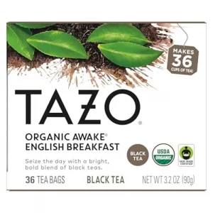 Tazo Organic Awake English Breakfast Black Tea Bags 144 Total Tea Bags 36Ct - Pack Of 4