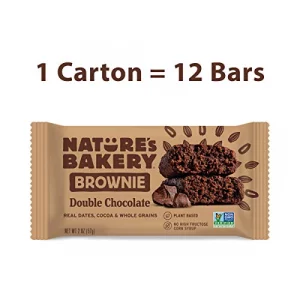 Natures Bakery Whole Wheat Fig Bars Double Chocolate Brownie Real Fruit Vegan Non-Gmo Snack Bar 1 Box With 12 Twin Packs 12 Twin Packs
