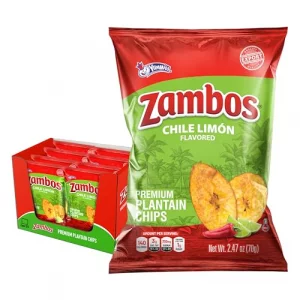 Zambos Plantain Chips Chile Limon 2.47 Oz Pack Of 8