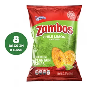 Zambos Plantain Chips Chile Limon 2.47 Oz Pack Of 8