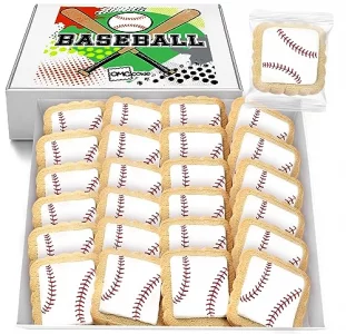Baseball Cookies Individually Wrapped Party Favors 24 Pack Bulk Sports For Kids Game League