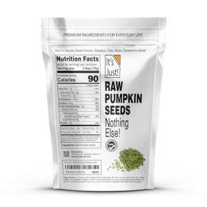 Its Just - Pumpkin Seeds Pepitas No Shell Keto Friendly Snacking Non-Gmo Packed In Usa Rawunsalted 30 Ounce