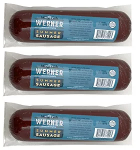Werner Summer Sausage Pack Of 3 Natural Wood Smoked 10 Ounces Made In The Usa
