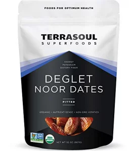Terrasoul Superfoods Organic Deglet Dates 2 Lbs - Pitted Fresh Natural Sweetener