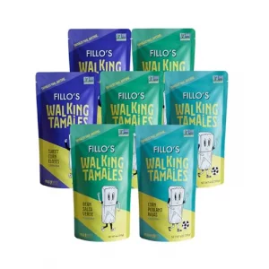 Fillos Walking Tamales Mild Variety Pack Of 7 Ready-To-Eat Delicious Gluten-Free Preservative-Free Vegan Microwavable Non-Gmo 3 Salsa Verde 2 Corn Po