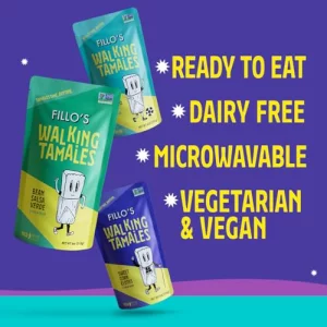 Fillos Walking Tamales Mild Variety Pack Of 7 Ready-To-Eat Delicious Gluten-Free Preservative-Free Vegan Microwavable Non-Gmo 3 Salsa Verde 2 Corn Po