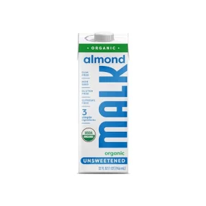 Malk Shelf Stable Organic Unsweetened Almond Milk - 32 Fl Oz - Non Gmo - Gum Free No Fillers Oil Free