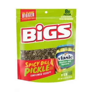 Bigs Vlasic Spicy Dill Pickle Flavored Sunflower Seeds Pack Of 6 5.35 Oz - In Snack Mass Packaging