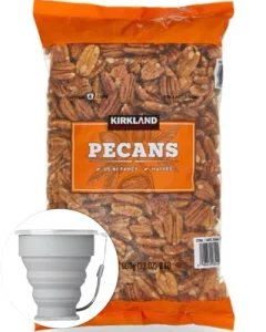 Kirkland Signature Pecan Halves Baking Nuts 2 Lbs Item 203444. Bundle With Moralza Silicone Collapsible Cup 200Ml - 2 Items.