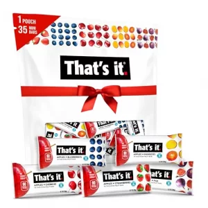 Thats It. Mini Fruit Bars Variety 35 Pack No Sugar Added Plant-Based Vegan Gluten Free Breakfast Bar Paleo For Children Adults Non Gmo Fiber 7 Blue