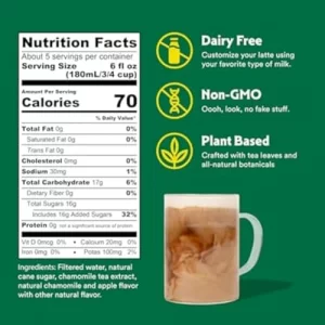 Stash Apple Blossom Latte - Dairy-Free Plant-Based Chamomile Tea Concentrate - Caffeine-Free - 32 Fl Oz 5 Servings