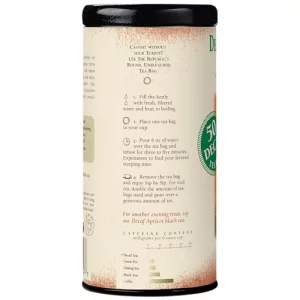 The Republic Of Tea Decaf Ginger Peach Black Tea Tin Of 50 Bags
