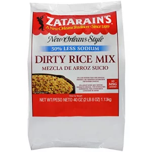 Zatarains Reduced Sodium Dirty Rice Mix 40 Oz - One 40 Ounce Package Of Low Sodium Dirty Rice Mix For New Orleans Style Dishes Perfect With Ground Me
