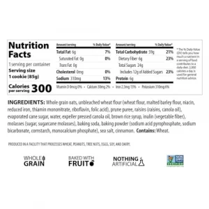 Erin Bakers Breakfast Cookies - Oatmeal Raisin Whole Grain Non-Gmo Naturally Sweetened Healthy Snack - 3 Oz 12-Pack - 90010