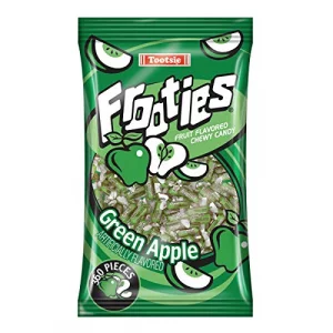 Green Apple Tootsie Roll Frooties Chewy Candy - 38.8 Oz 360-Piece Bag Gluten Free Peanut Free