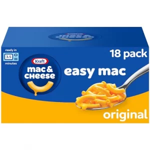 Kraft Easy Mac Original Mac Cheese Macaroni And Cheese Dinner Microwavable Dinner 18 Ct Packets