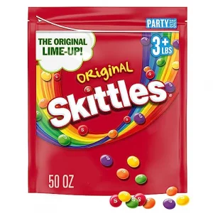 Skittles Original Chewy Candy Party Size For Candy Bags And Parties 50 Oz Resealable Bulk Bag