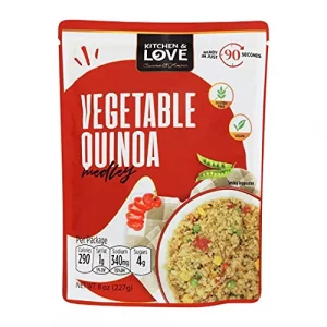 Kitchen Love Vegetable Quinoa Medley Pre Cooked Microwave Ready Pouch Shelf Stable Non Gmo Gluten Dairy Free Plant Based Kosher Vegan 8 Oz 6-Pack