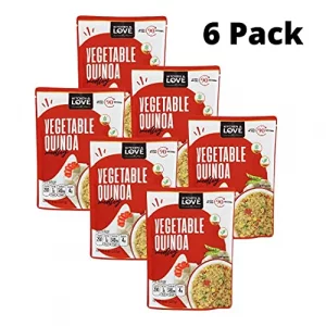 Kitchen Love Vegetable Quinoa Medley Pre Cooked Microwave Ready Pouch Shelf Stable Non Gmo Gluten Dairy Free Plant Based Kosher Vegan 8 Oz 6-Pack