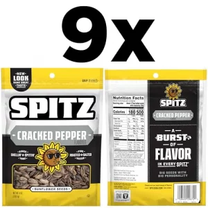 Spitz Sunflower Seeds Cracked Pepper 6 Ounce Pack Of 9