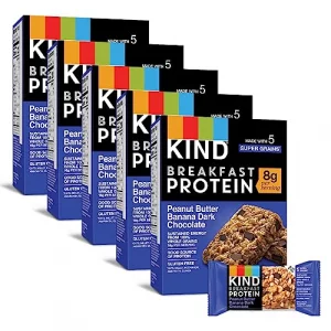 Kind Breakfast Protein Bars Kind Snack Bars Peanut Butter Banana Dark Chocolate Gluten Free Breakfast Bars 8G Protein 1.76 Oz Packs 30 Count