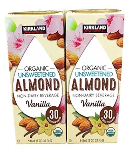 Kirkland Organic Unsweetened Almond Non-Dairy Beveragemilk Vanilla 2 32 Oz. Cartons