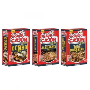 Ragin Cajun Party 3 Pack Authentic Jambalaya Authentic Gumbo Mix Authentic Rice Dressing