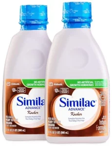 Similac Advance 0-12 Months Kosher Infant Formula With Iron 32 Fl Oz 2 Pack Travel Friendly Milk Based Ready To Feed Resealable Bottle Cholov Yis