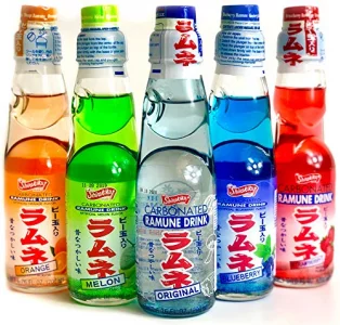 Ramune Japanese Soda Variety Pack - Shirakiku Multiple Flavors - Japanese Drink Gift Box 5 Count