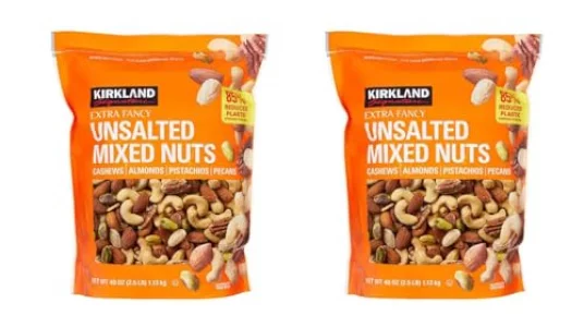 Kirkland Signature Extra Fancy Unsalted Mixed Nuts 2 Jars 2.5 Lb