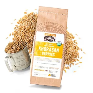 Grand Teton - Ancient Grains Khorasan Wheat Berries 100 Organic Berries Premium Food-Grade Khorasan Grain For Milling Sprouting Baking Salads Pilafs