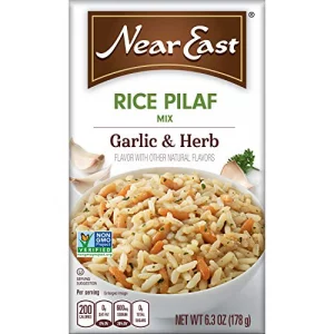 Near East Quaker Rice Pilaf Mix Garlic Herb 6.3 Oz Pack Of 12 Boxes
