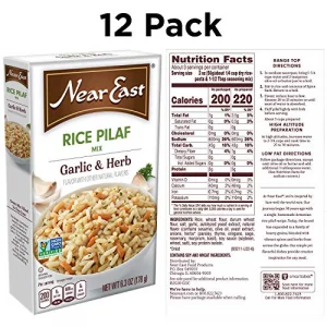 Near East Quaker Rice Pilaf Mix Garlic Herb 6.3 Oz Pack Of 12 Boxes