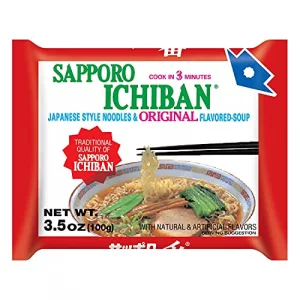 Stickerless New Sapporo Ichiban Ramen Noodles Original Soy Sauce Flavor No.1 Tasting Japanese Instant Noodles 3.5 Oz 24 Pouches