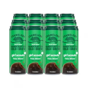 Chameleon Cold Brew Coffee Latte Girl Scout Thin Mints 8 Oz Canned Coffee 12 Pack