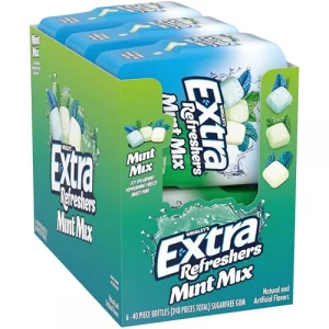 Extra Refreshers Mint Mix Gum 3.21-Ounce 40-Piece Bottle Pack Of 6